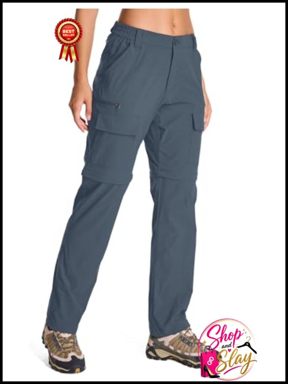 Toomett Womens Hiking Pants Convertible Zip-Off Legs UPF 50+ Quick Dry Cargo